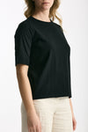 T-shirt in cotone nero donna Marché des palmiers - 4