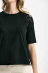 T-shirt in cotone nero donna Marché des palmiers - 5