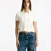 Maglia in cotone bianco donna Marché des palmiers - 7