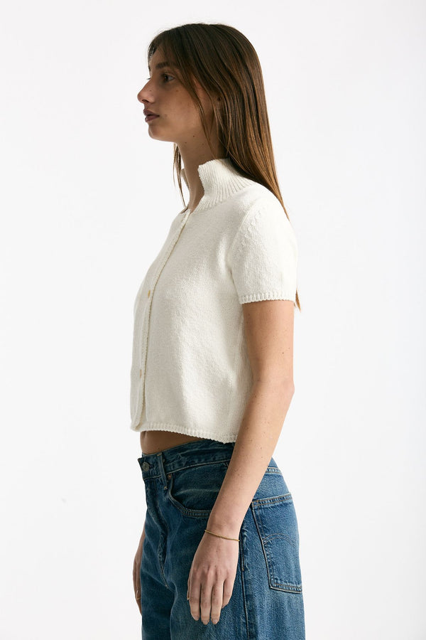Maglia in cotone bianco donna Marché des palmiers