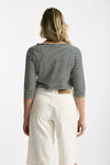 T-shirt slim rigata panna e blu donna Clouds - 2
