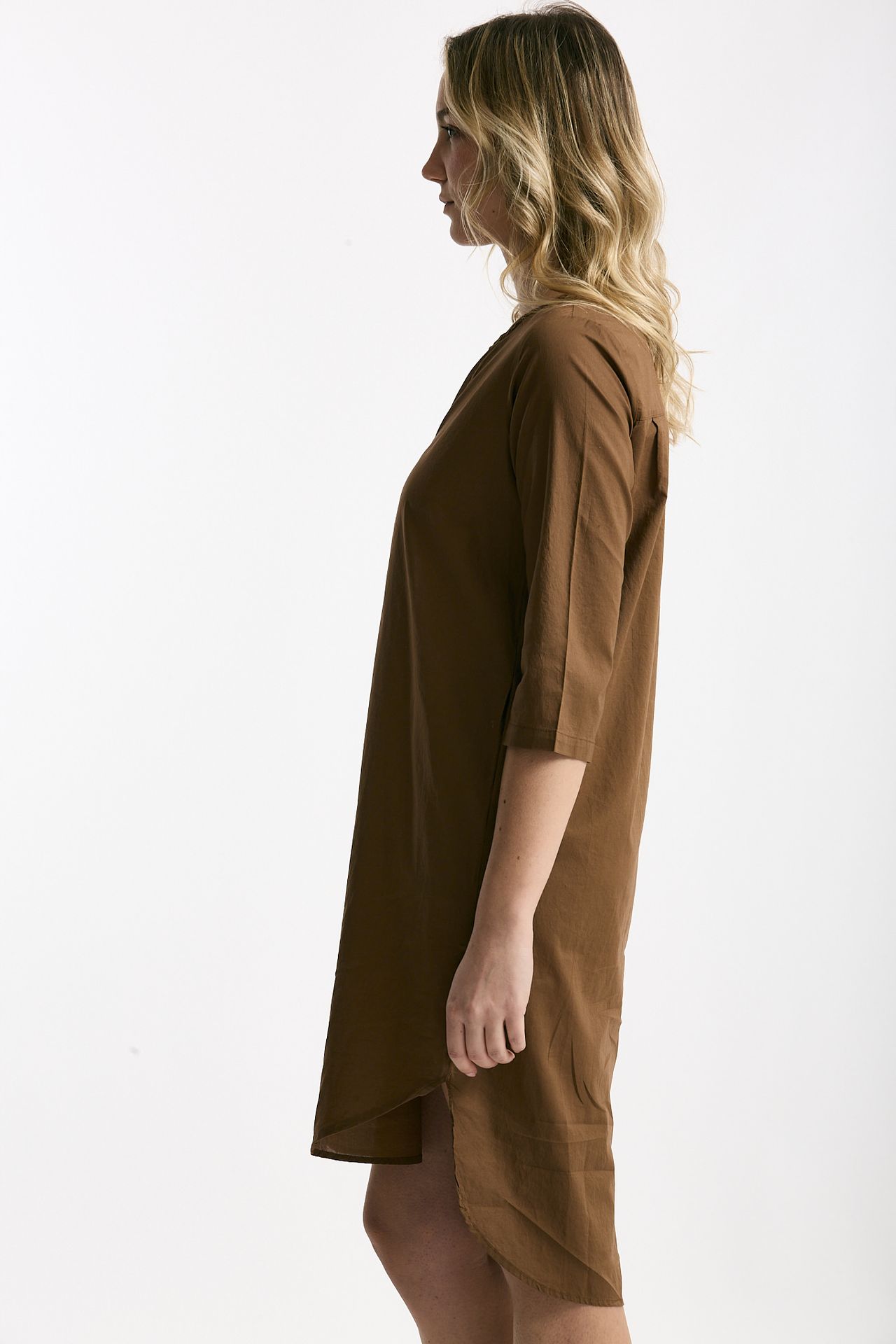 Abito in cotone terra scollato donna Clouds - 2