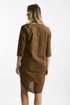 Abito in cotone terra scollato donna Clouds - 3