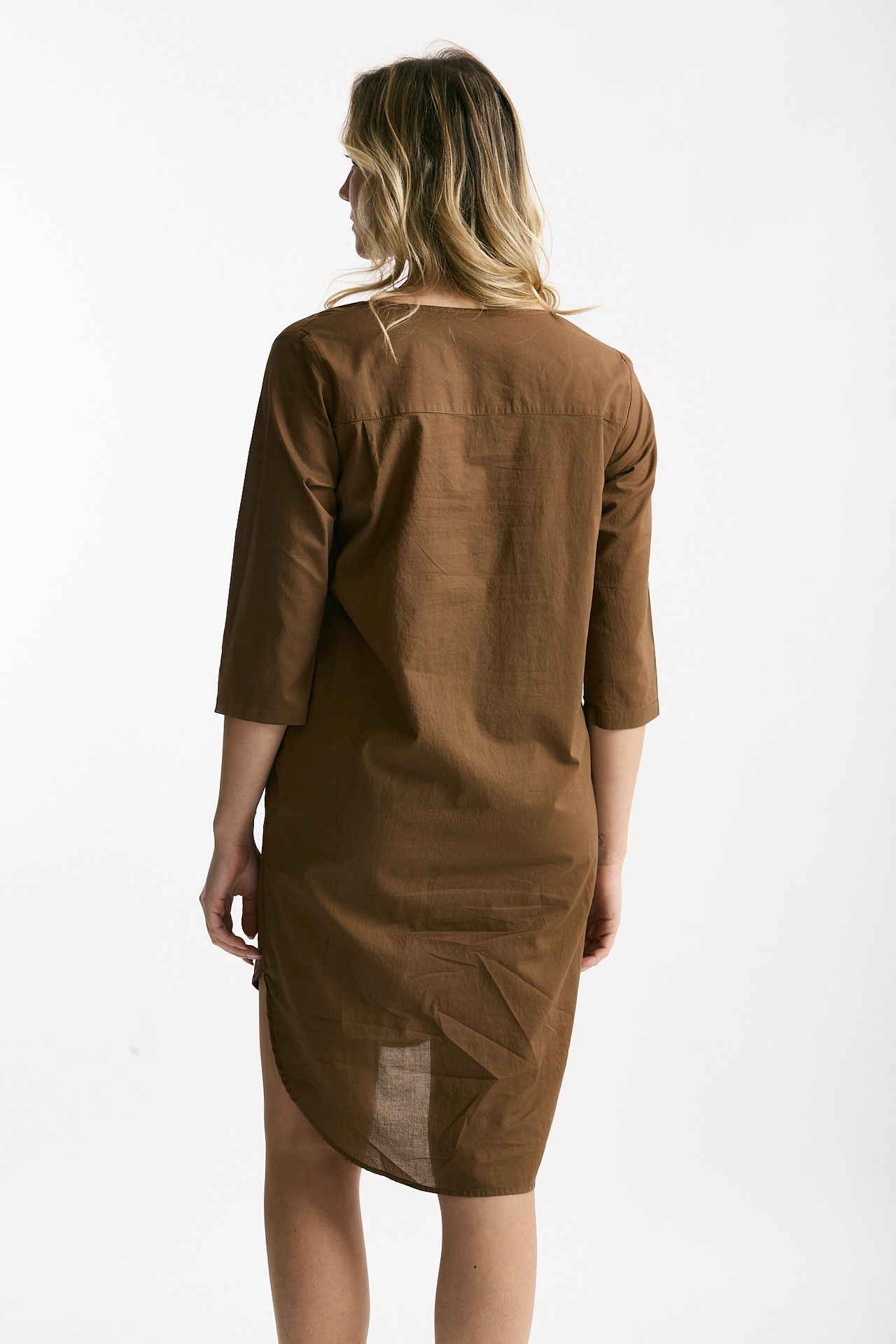 Abito in cotone terra scollato donna Clouds - 3