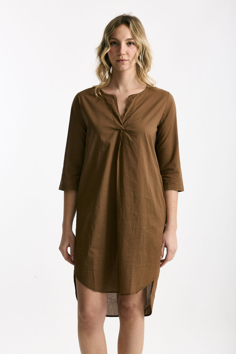Abito in cotone terra scollato donna Clouds - 1