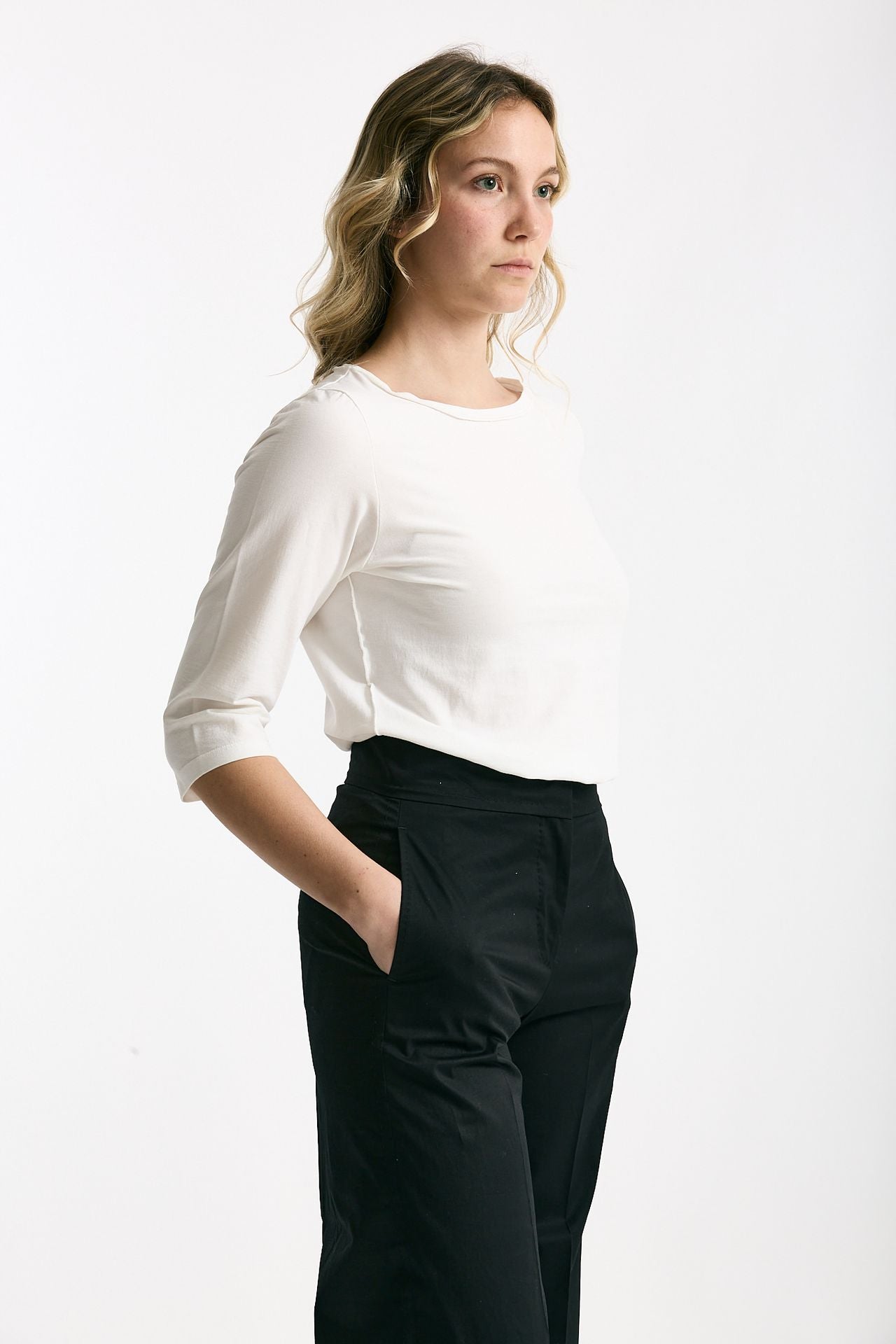 T-shirt slim bianco donna Clouds - 4