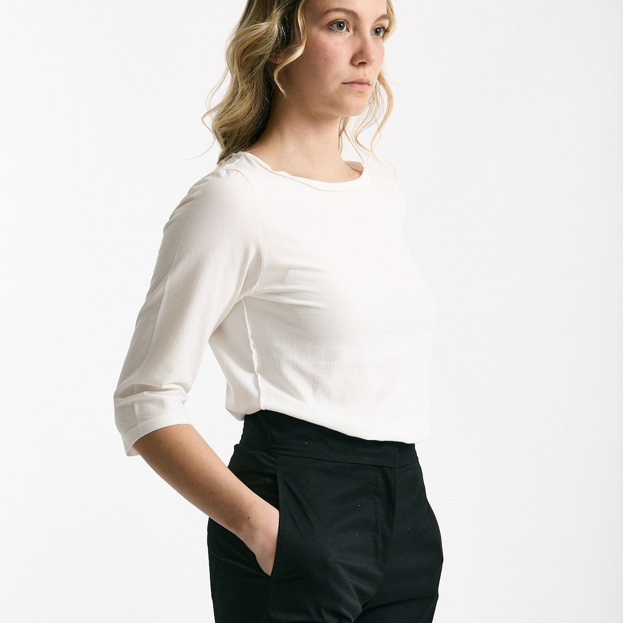 T-shirt slim bianco donna Clouds - 6
