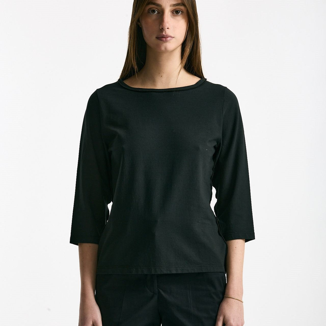 T-shirt slim nero donna Clouds - 5