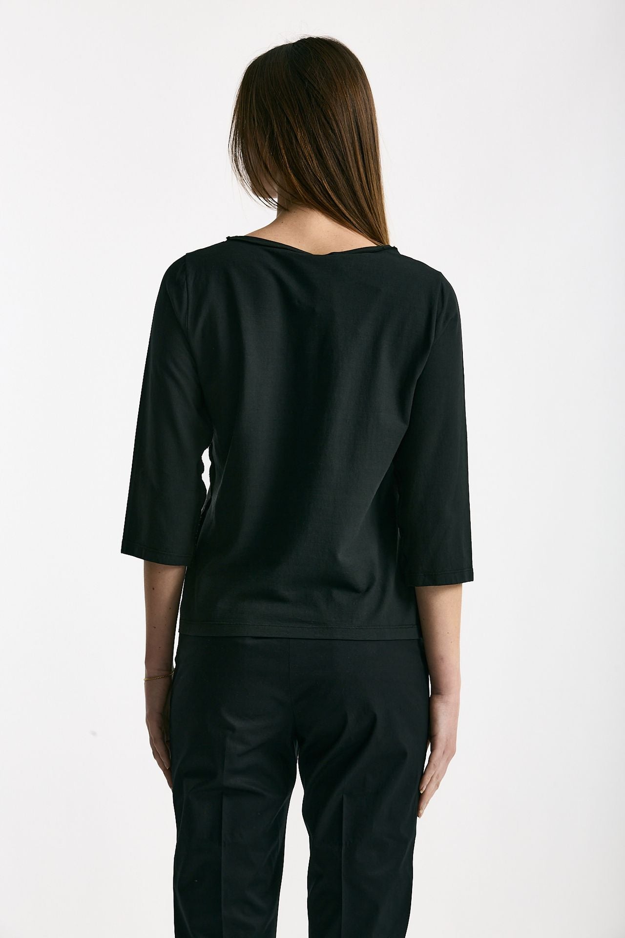 T-shirt slim nero donna Clouds - 2