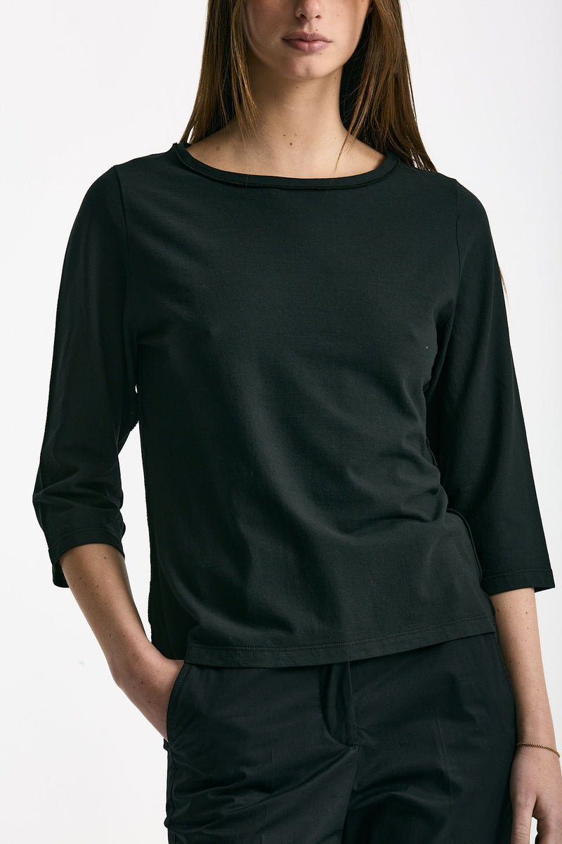 T-shirt slim nero donna Clouds - 3