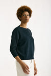 Maglia in cotone lavato blu donna Clouds - 1