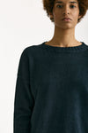 Maglia in cotone lavato blu donna Clouds - 5
