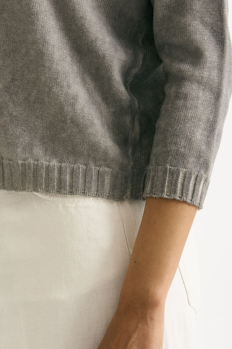 Maglia in cotone lavato grigio donna Clouds - 4