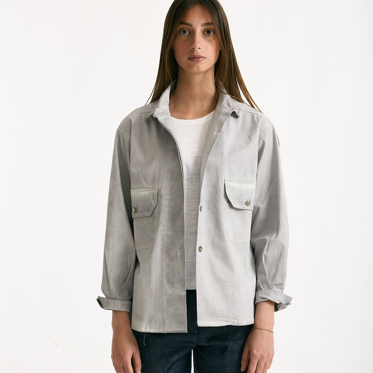 Giacca camicia grigio lavato donna Clouds - 6