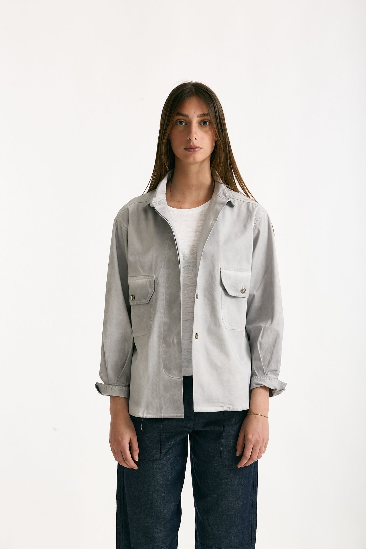 Giacca camicia grigio lavato donna Clouds - 1