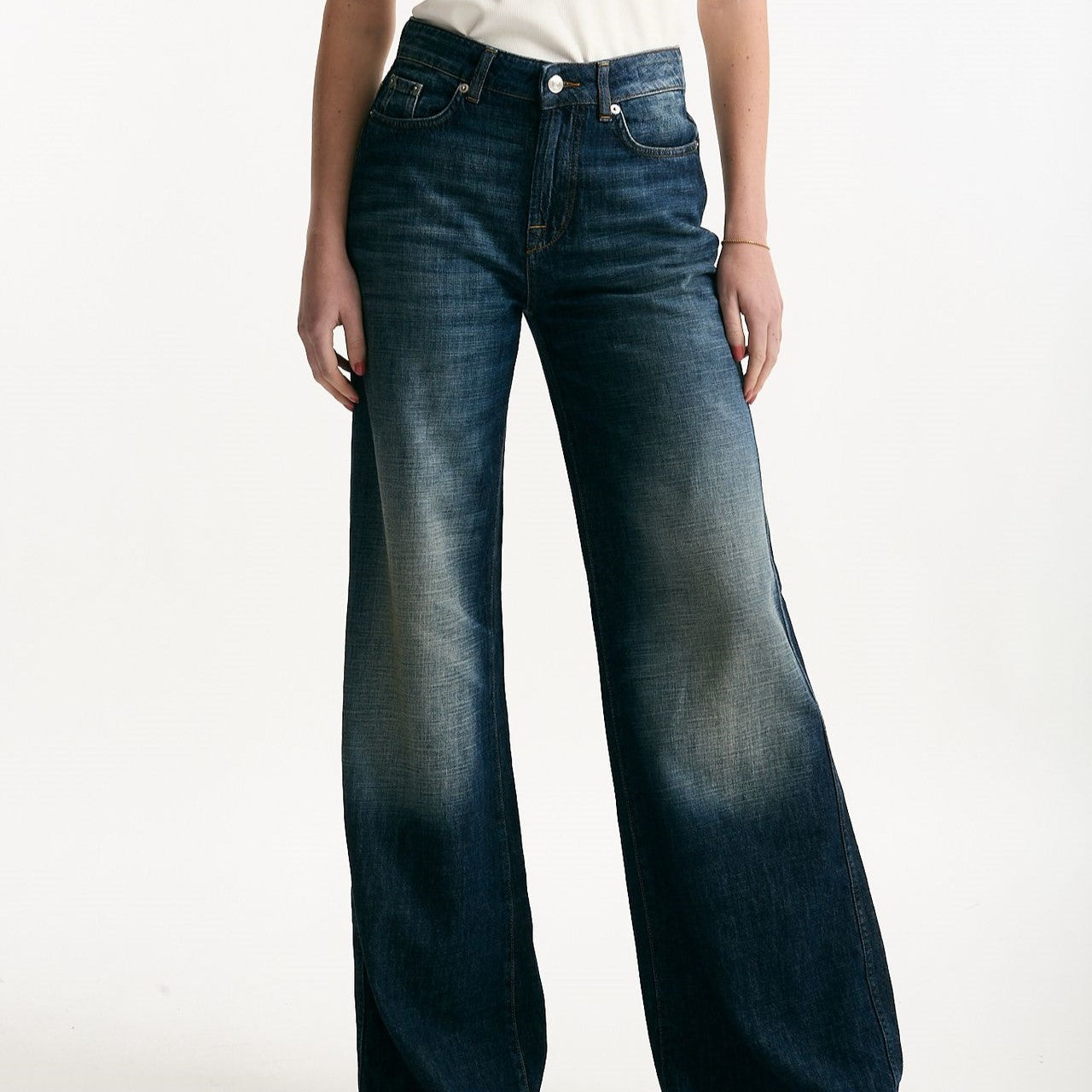 Jeans palazzo PRETENDER lavaggio scuro donna Department five - 7