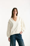 Felpa over bianco ottico donna Department five - 1
