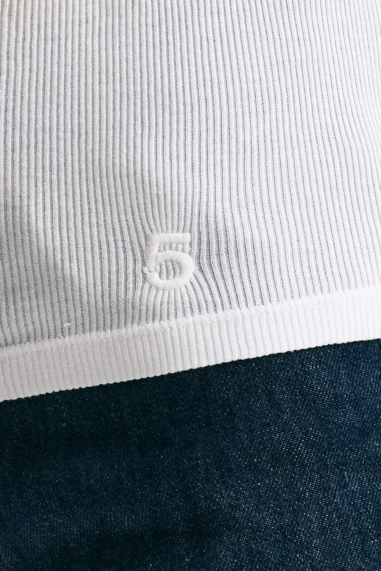 T-shirt a costine bianco donna Department five - 4