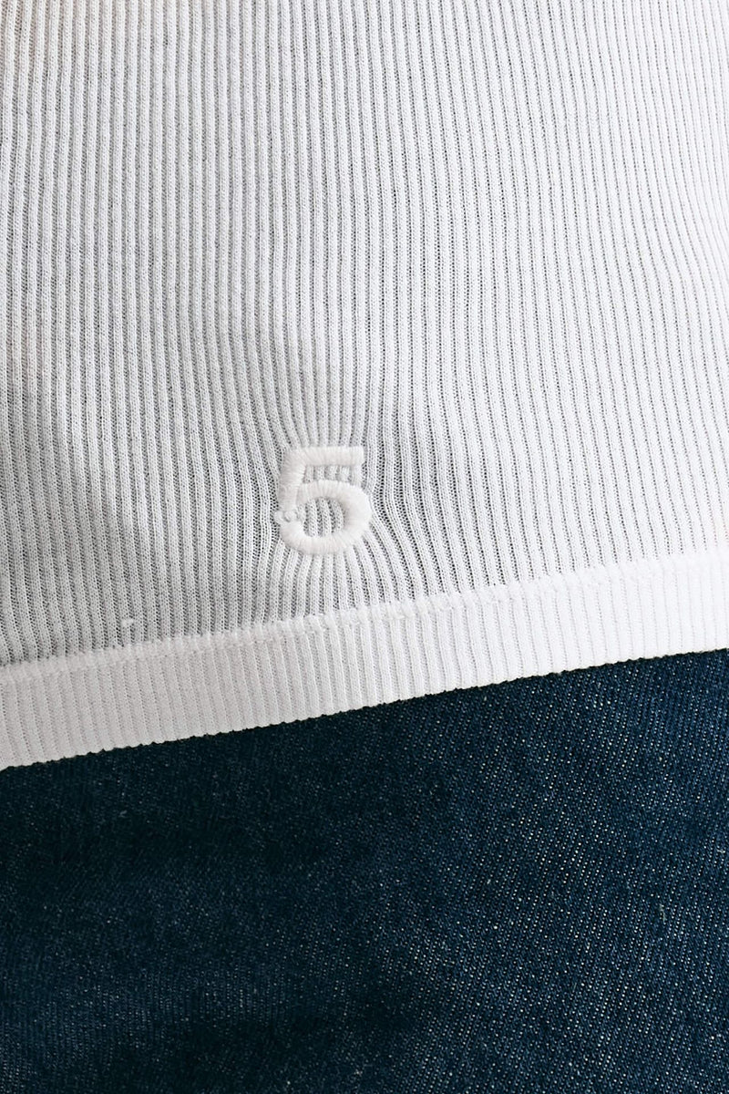 T-shirt a costine bianco donna Department five - 4