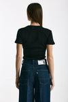T-shirt a costine nero donna Department five - 4