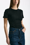 T-shirt a costine nero donna Department five - 1