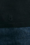 T-shirt a costine nero donna Department five - 5