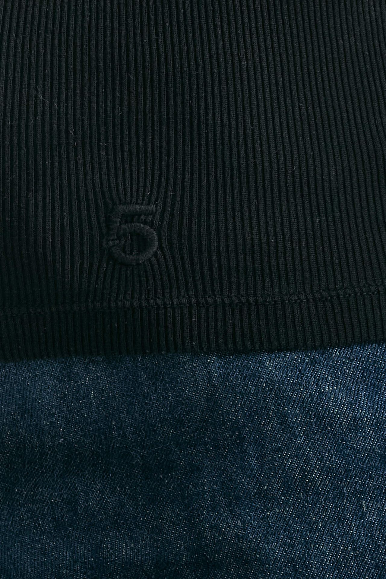 T-shirt a costine nero donna Department five - 5