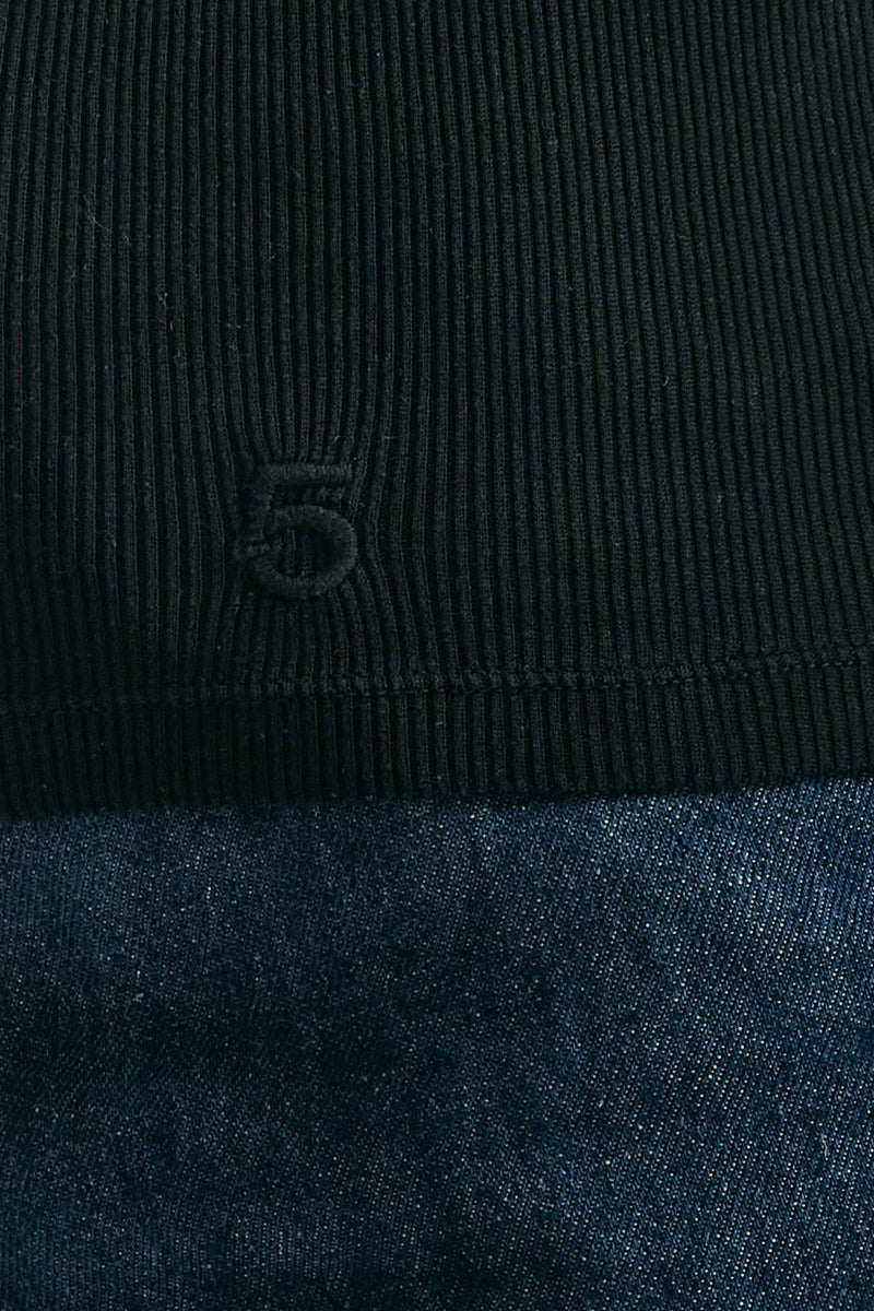 T-shirt a costine nero donna Department five - 5