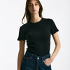 T-shirt a costine nero donna Department five - 6