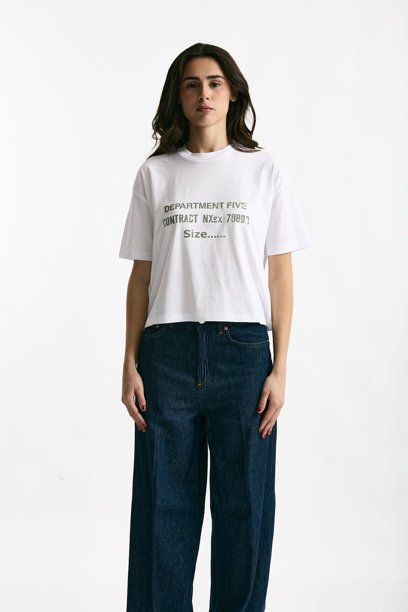 T-shirt boxy bianco donna Department five - 1