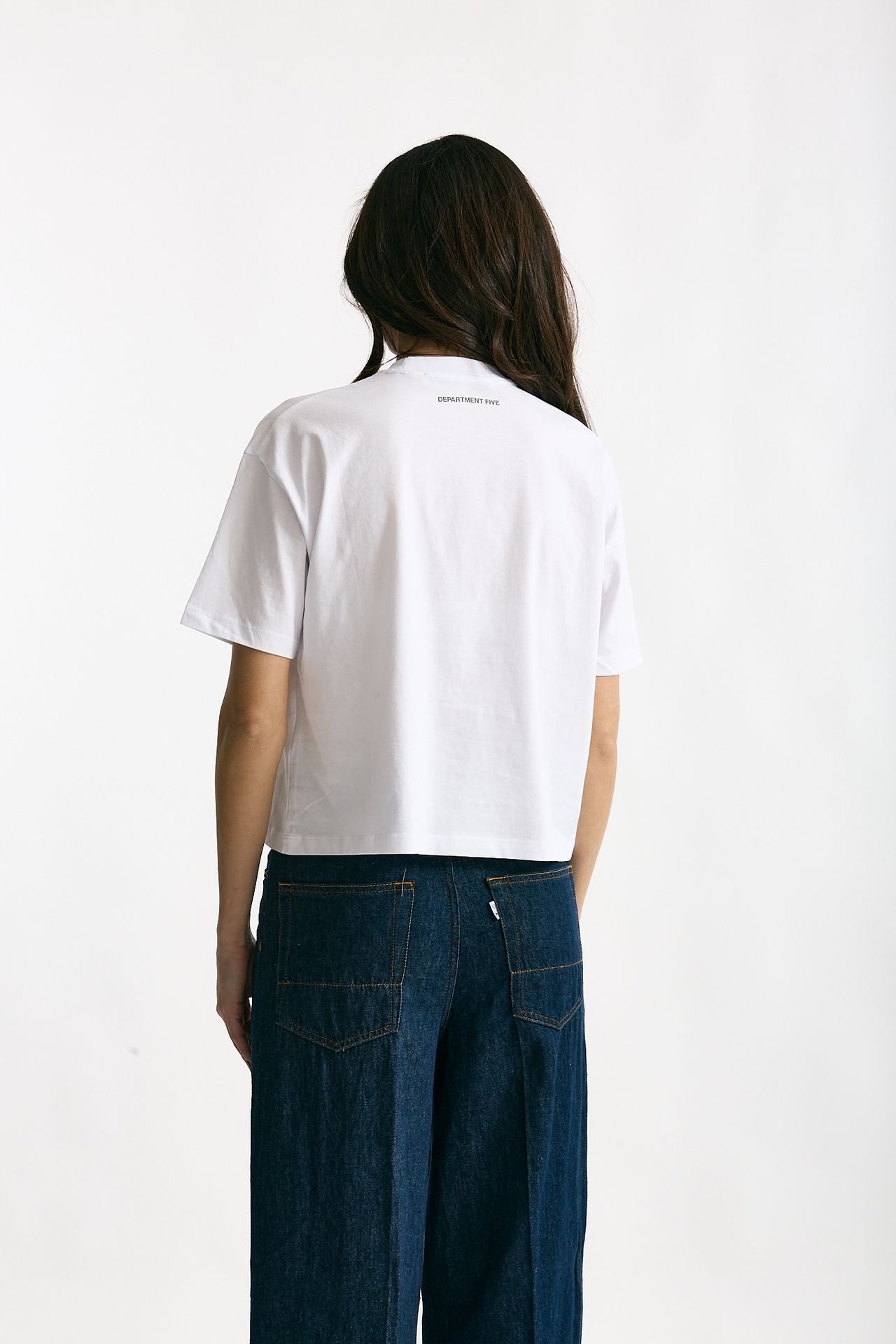 T-shirt boxy bianco donna Department five - 3