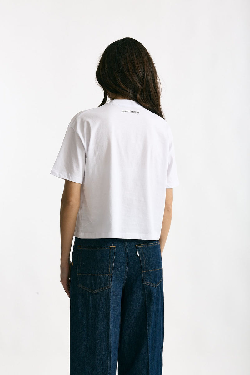 T-shirt boxy bianco donna Department five - 3