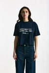 T-shirt boxy blu con stampa donna Department five - 2