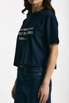 T-shirt boxy blu con stampa donna Department five - 3