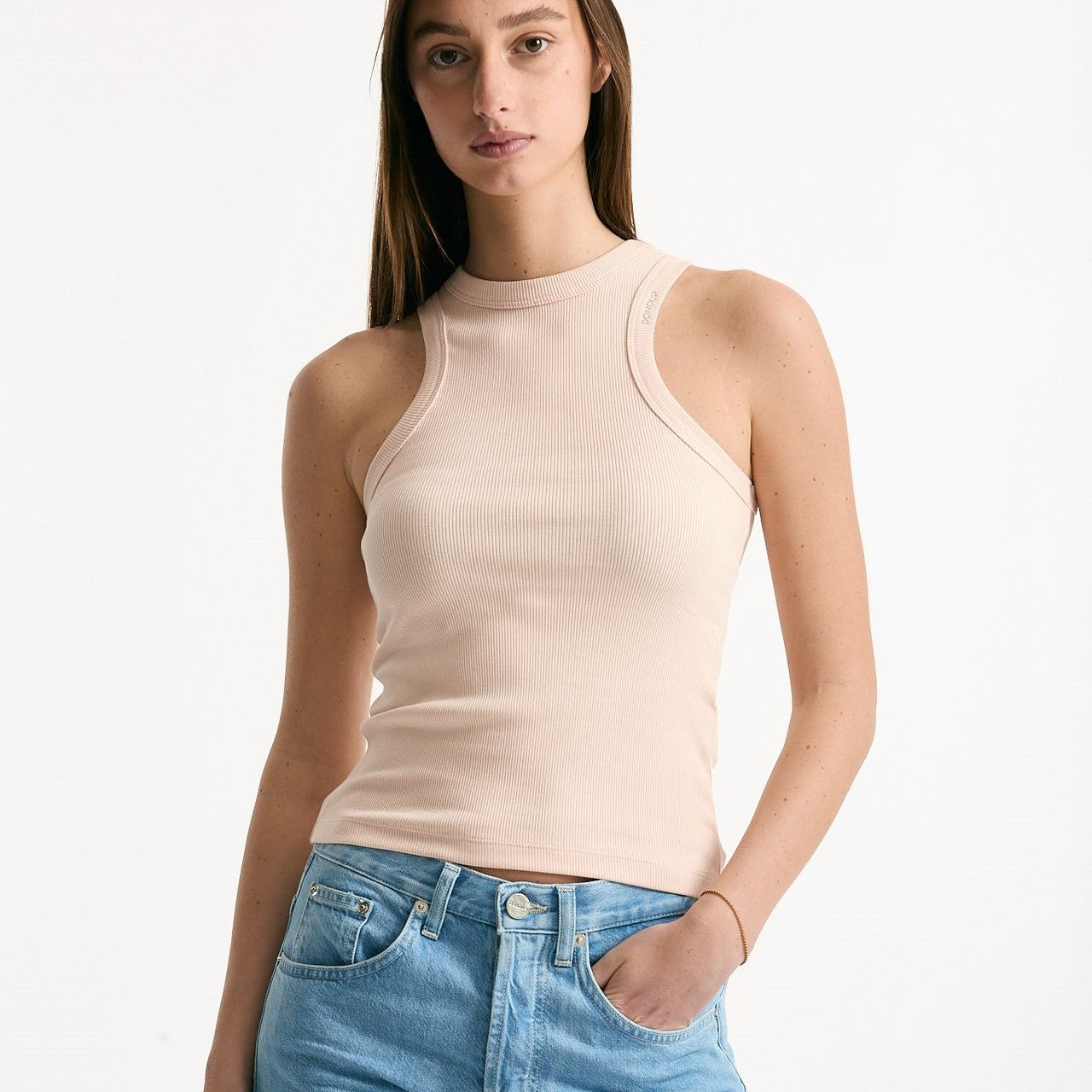 Top a costine rosa donna Dondup - 6