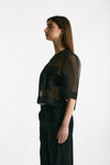 Blusa crop in seta nero donna Dondup - 3