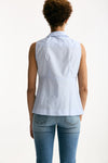 Camicia senza maniche azzurra con riga donna Fay - 4