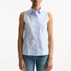 Camicia senza maniche azzurra con riga donna Fay - 7