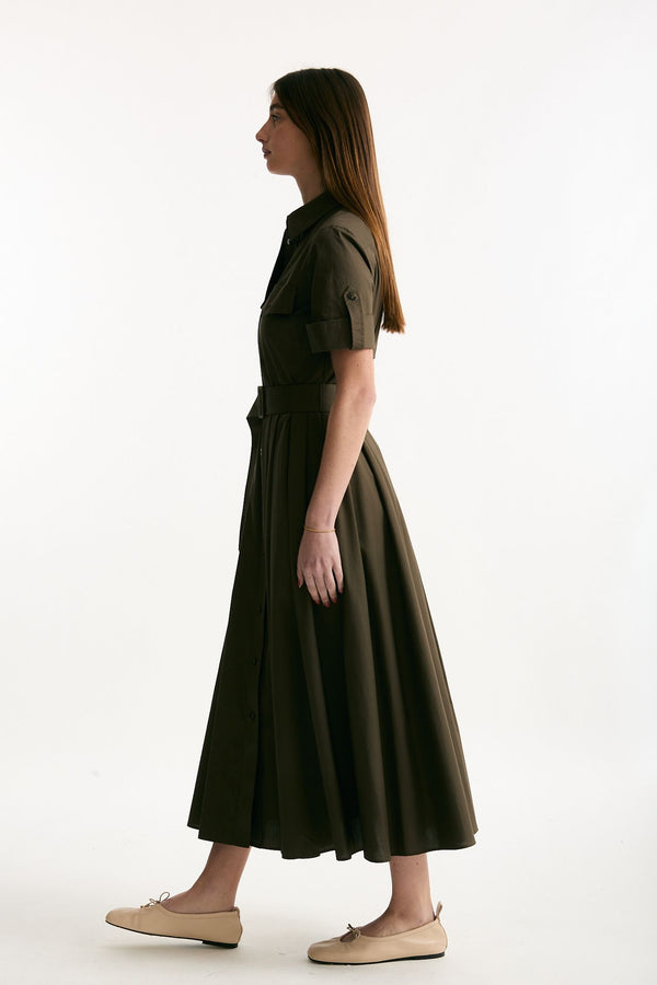 Abito in cotone verde militare donna Fay