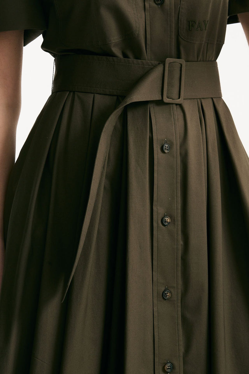 Abito in cotone verde militare donna Fay - 6
