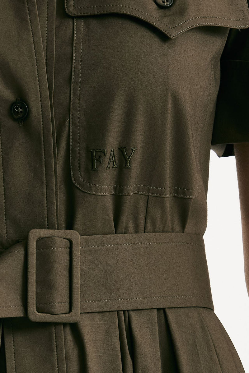 Abito in cotone verde militare donna Fay - 7