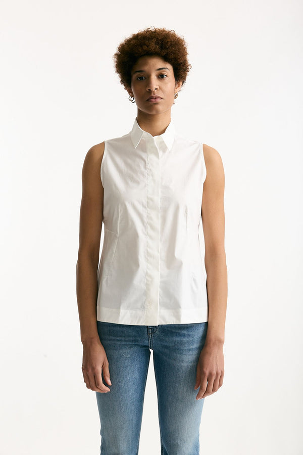 Camicia senza maniche bianco donna Fay