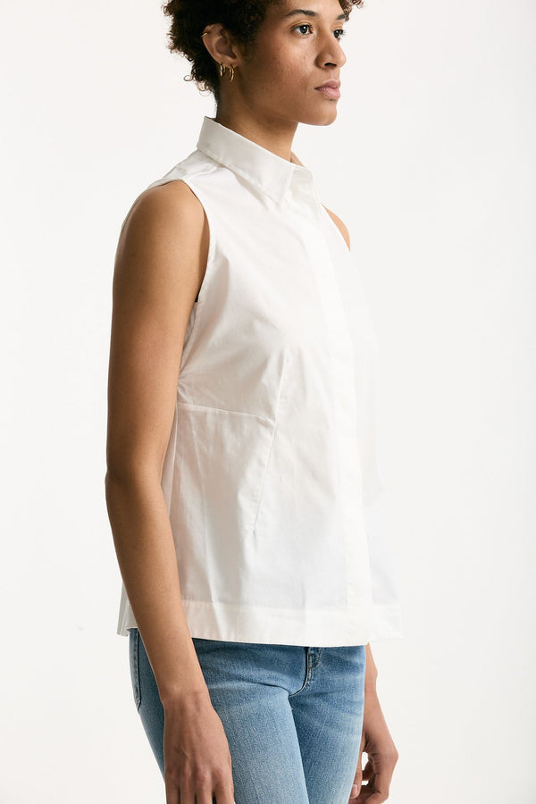 Camicia senza maniche bianco donna Fay