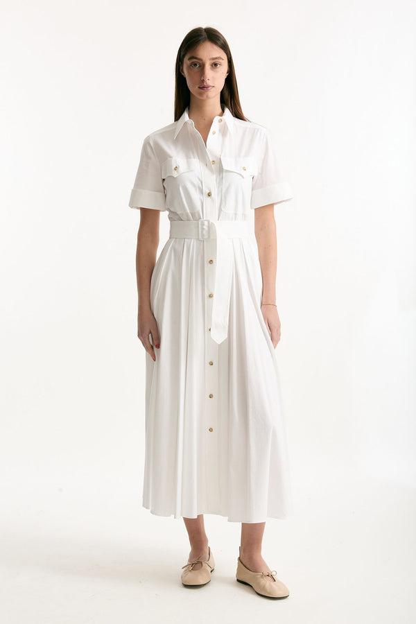 Abito in cotone bianco donna Fay