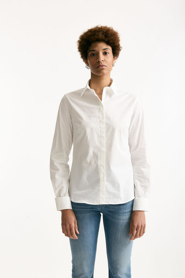 Camicia slim bianco donna Fay