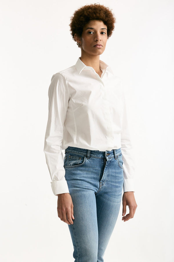 Camicia slim bianco donna Fay