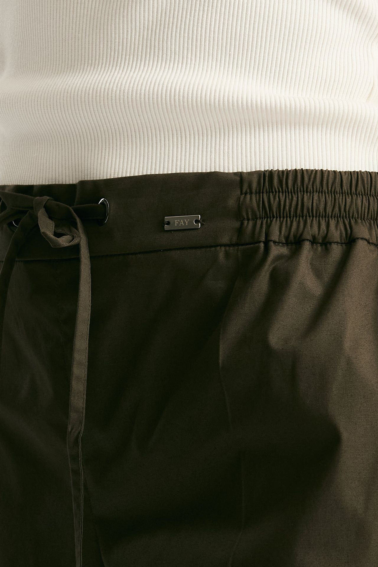 Pantalone in cotone verde militare donna Fay - 6