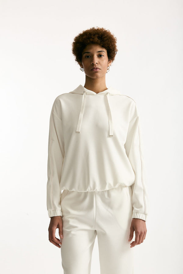 Felpa cappuccio in viscosa bianco donna Fay