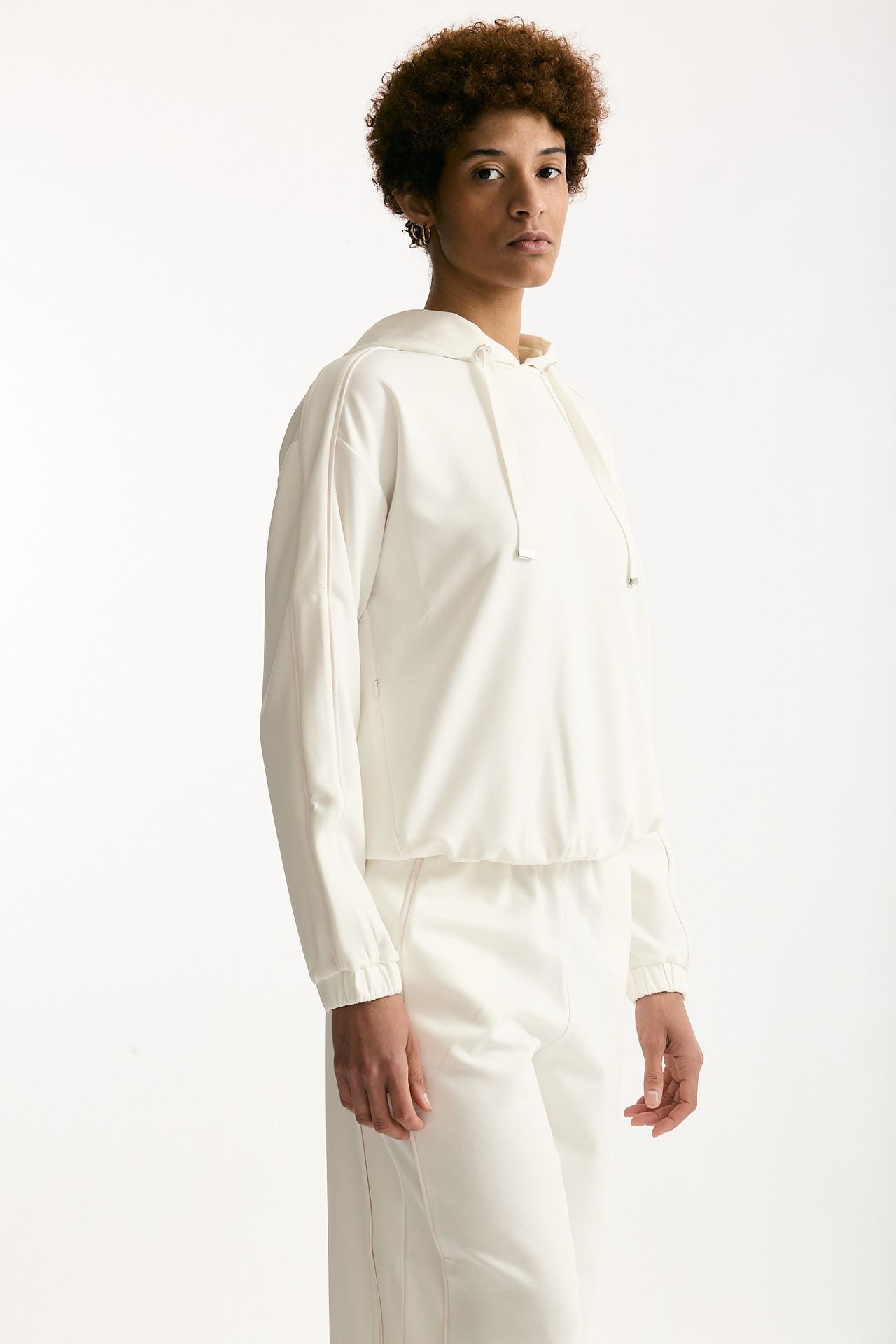 Felpa cappuccio in viscosa bianco donna Fay - 1