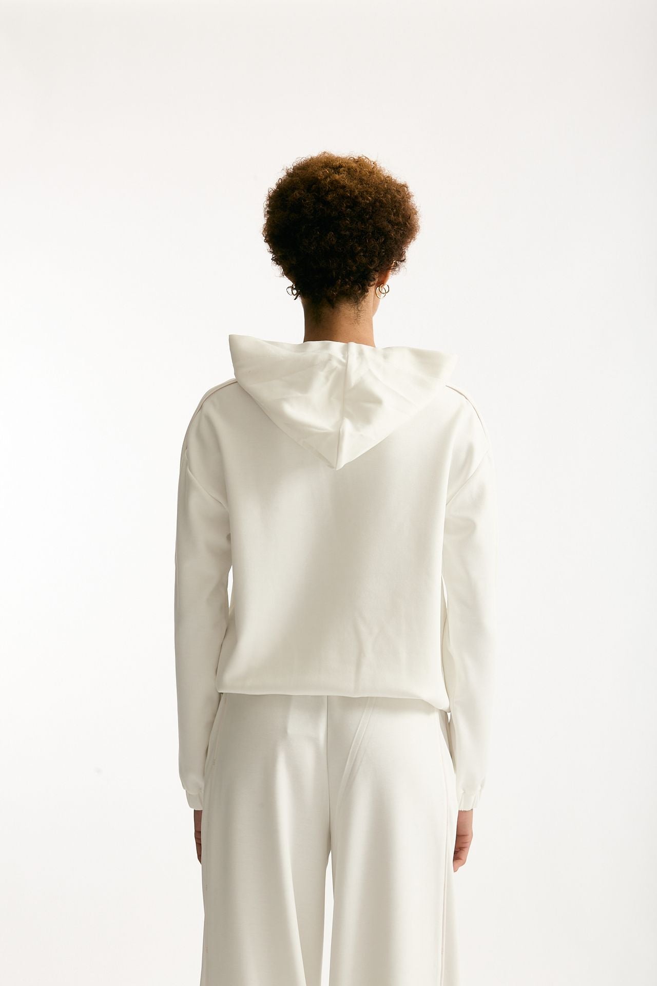 Felpa cappuccio in viscosa bianco donna Fay - 3